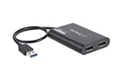 Skjermkabel - StarTech.com USB to Dual DisplayPort Adapter - 4K 60Hz - USB 3.0 (5Gbps) - external video adapter - DisplayLink DL-6950 - black - USB32DP24K60