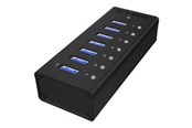 USB-hub - ICY BOX IB-AC618 USB-hub - USB 3.2 - 7 porter - Svart - IB-AC618