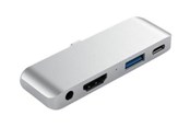 Dokkingstasjon - Satechi Aluminum Type-C Mobile Pro Hub Adapter - docking station - Silver - ST-TCMPHS