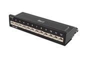 Tilbehør - Deltaco Patch Panel 12xRJ45 Cat6a wall-mountable metal black - PAN-213