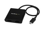 Skjermkabel - StarTech.com 2-Port USB-C to HDMI MST Hub - 4K Dual Monitor Splitter - external video adapter - black - MSTCDP122HD