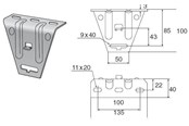 Skuffer & samleskinne kanaler - Wibe Ceiling bracket 5 hdg - 718640