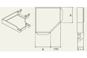 Skuffer & samleskinne kanaler - Wibe Corner piece 90 500mm - CSU36065002