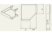 Skuffer & samleskinne kanaler - Wibe Corner piece 90 300mm - CSU36063002
