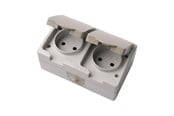Switch - Elworks Switch double ip54 horizontal grey - 9-814-0