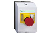 Komponenter for switchboxes og skap - Schneider Electric Tesys gv2 emergency stop pushbutton - latching - turn to rel - GV2K031
