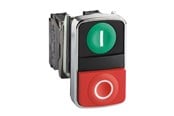 Trykknapper & Signalenheter - Schneider Electric Harmony double pushbutton complete with white i on green pus - XB4BL73415