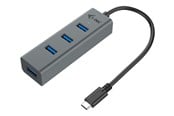 USB-hub - I-Tec USB-C 3.1 Metal HUB - 4-Port USB 3.0 - Bus powered - Overcurrent protection USB-hub - USB 3.2 - 4 porter - Grå - C31HUBMETAL403