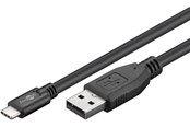 USB - Pro USB-A <-> USB-C - 1.8m - USB 3.0 - Svart - PUSB3.0-AC-BLK-1.8M