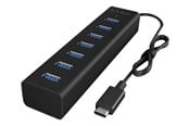 USB-hub - ICY BOX Hub 7-Port USB 3.0 IB-HUB1700-C3 USB-hub - USB 3.2 - 7 porter - Svart - IB-HUB1700-C3