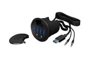 USB-hub - ICY BOX 4 Port HUB - USB 3.0 USB-hub - USB 3.0 - 4 porter - Svart - IB-HUB1403A