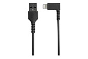 Skjermkabel - StarTech.com 1m/3.3ft Angled Lightning to USB Cable - MFI Certified - Black - Lightning cable - Lightning / USB - 1 m - RUSBLTMM1MBR