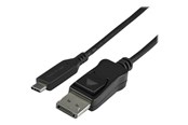 Skjermkabel - StarTech.com 3.3 ft. (1 m) - USB-C to DisplayPort Adapter Cable - 8K - HBR3 - external video adapter - black - CDP2DP141MB