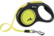 Hund - Flexi New Neon Tape Leash Yellow 15kg 5M - FL-3518