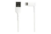 Skjermkabel - StarTech.com 1m/3.3ft Angled Lightning to USB Cable - MFI Certified - White - Lightning cable - Lightning / USB - 1 m - RUSBLTMM1MWR