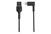 Skjermkabel - StarTech.com 2m 6.6ft Angled Lightning to USB Cable - MFI Certified - Black - Lightning cable - Lightning / USB - 2 m - RUSBLTMM2MBR