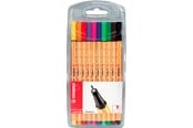 Skrive- & Tegneverktøy - STABILO Point 88 sæt med 10 fine line penne ass. farver. Universal pen med metal rørspids stregbredde 0.4 mm. God til brug med lineal og tegneskabeloner - 8810
