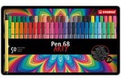 Skrive- & Tegneverktøy - STABILO Pen 68 Arty metal tin of 50 colors - 6850-6