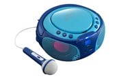 DAB, nettverks- og klokkeradio - Lenco SCD-650BU - Portable FM Radio CD/MP3/USB Microphone & Light Effects - Blue - FM - Stereo - Blå - SCD-650B