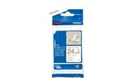 Papir, Fotopapir & Etiketter - Brother TZe R254 - Glossy - gold on white Roll (2.4 cm x 4 m) - TZER254