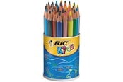 Hobbyartikler - BIC Kids Evolution Triangle ECOlutions, fargeblyanter i trekantdesign - assorterte farger, krukke med 48 - 829736