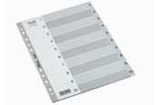 Lommer, Omslag & Registre - Bantex Strong-Line®Register Grå A4 1-10, Grå - 100204665