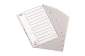Lommer, Omslag & Registre - Bantex Strong-Line®-Skillekortsett 1-12, Grå - 100204774
