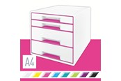 Arkivering & Oppbevaring - Leitz Skuffkube WOW 4 skuffer Rosa - 52132023