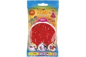 Kreative leker - Hama Beads - Red transparent 1000 pcs - 207-13