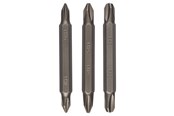 Bormaskin & Bits - Bosch 3-delers dobbeltbits-sett (PH, PH) PH1-PH1; PH2-PH2; PH3-PH3; 60 mm - 2609255961