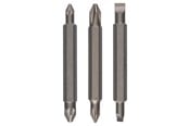 Verktøy - Bosch 3-delers dobbeltbits-sett PH1, PZ1, S 0,6x4,5; PH2, PZ2, S 1,0x5,5; 60 mm - 2607001745