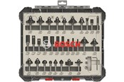 Verktøy - Bosch Sett med fresejern, 30 deler, blandet, 1/4" skaft 30-piece Mixed Application Router Bit Set. - 2607017476