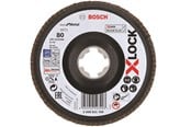 Vinkelsliper - Bosch X-LOCK-lamellslipeskiver, vinklet modell, plastplate, Ø125 mm, G 80, X571, Best for Metal, 1 stk. D= 125 mm, G= 80, vinklet - 2608621769