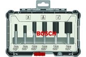 Freser - Bosch Sett med fresejern, 6 notfreser, 1/4" tange 6-piece Straight Router Bit Set. - 2607017467