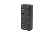 USB-hub - Natec NHU-1557 Hub USB 3.0 Mantis2 4-ports USB-hub - USB 3.2 - 4 porter - Svart - NHU-1557