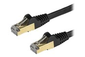 Nettverkskabel - StarTech.com 7.5 m CAT6a Cable - Black - RJ45 Ethernet Cable - Snagless - CAT6a STP Cord - Copper Wire - 10Gb - patch cable - 7.5 m - black - Svart - 7.5m - 6ASPAT750CMBK