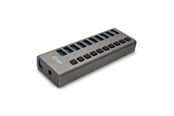 USB-hub - I-Tec USB-A Charging HUB 10 port + Power Adapter 48 W USB-hub - 10 porter - Grå - U3CHARGEHUB10