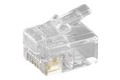 Nettverkskabel - Pro RJ12 Modular Plug for Flat Cables 6-Pin (10pcs) - Transparent - 4040849502514