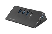 USB-hub - LC Power LC-HUB-ALU-2B-4 - hub - 4 ports USB-hub - USB 3.2 - 4 porter - Svart - LC-HUB-2B-4