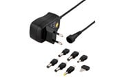 Bærbar PC - Lader - Deltaco AC Adapter 230V to 3-12 V DC 600mA 6 Interchangeable Connectors - PSR-06A