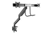 Skjermholder - StarTech.com Desk Mount Dual Monitor Arm - Ergonomic VESA Mount 32" (17.6lb) Displays - Crossbar Handle for Full Motion - C-Clamp/Grommet - desk mount (adjustable arm) - ARMSLMBARDUO