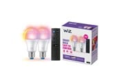 Smarthus - WiZ Color A60 E27 Smart Pære 2-pakning med Fjernkontroll - RGB / 16 Millioner farger + Dimbar Hvit LED - 929003649601