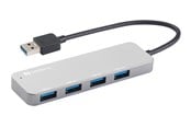 USB-hub - Sandberg 4-Port USB 3.0 Hub USB-hub - USB 3.0 - 4 porter - Sølv - 333-88
