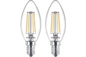 LED-lyspære - Philips LED-lyspære Classic Candle 4.3W/827 (40W) Clear 2-pack E14 - 929001889767