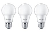 LED-lyspære - Philips LED-lyspære Standard 8W/827 (60W) Frosted 3-pack E27 - 929002306203