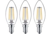 LED-lyspære - Philips LED-lyspære Classic Candle 4.3W/827 (40W) Clear 3-pack E14 - 929001889733