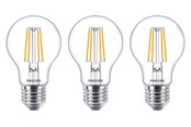 LED-lyspære - Philips LED-lyspære Classic Standard 7W/827 (60W) Clear 3-pack E27 - 929001387339