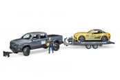 Leketøysbil - Bruder  Dodge Ram 2500 Power Wagon and  Roadster - 02504
