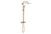 Dusj- og monteringstilbehør - Grohe Euphoria System 310, Dusjsystem med termostatisk blandebatteri for veggmontering, Børstet Cool Sunrise - 26075GN0