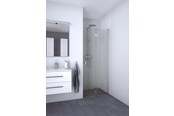 Dusjhjørner, dusjkabinetter og tilbehør - Dansani match bifold hinged door 67-69 cm satin/clear - B71-01